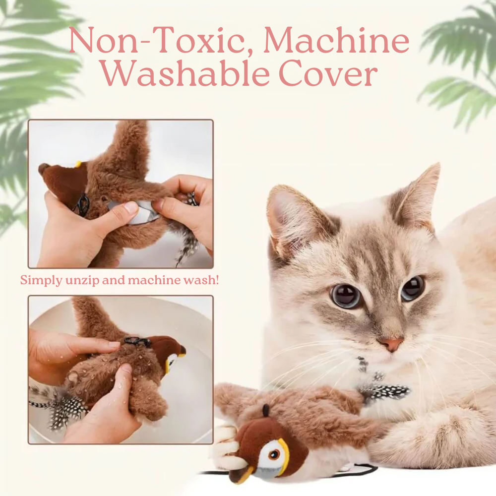 Washable flapping bird cat toy